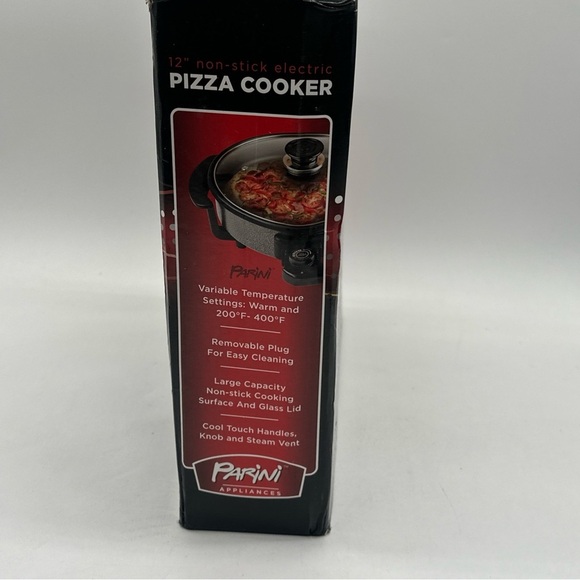 New Portable & Versatile Parini 12” Non-Stick Electric Pizza Cooker - Picture 2 of 4